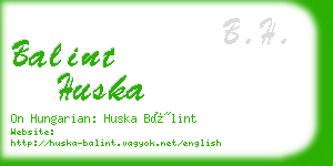 balint huska business card